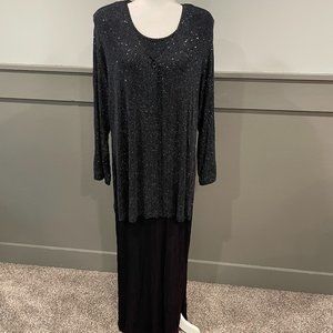 Womens Two Piece Holiday Dress and Jacket Set - Size Medium